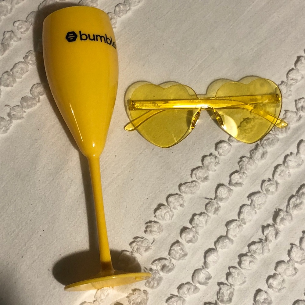 BUMBLE glasses and champagne flute